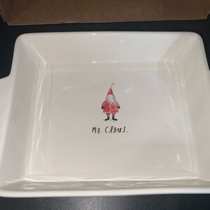 Rae Dunn White Mr. Claus 8x8 Baking Dish